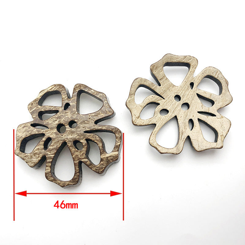 Vintage květinová žába kokosová skořápka DIY řemeslné dekorativní knoflíky 10ks