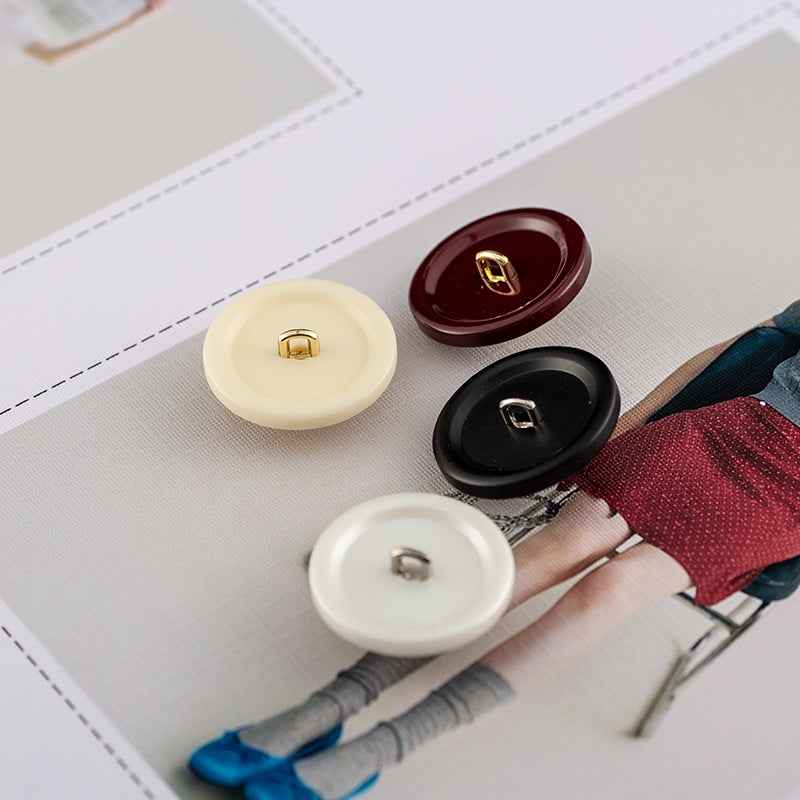 Round Resin Buttons with Metal Shank 30pcs 18mm/20mm/23mm