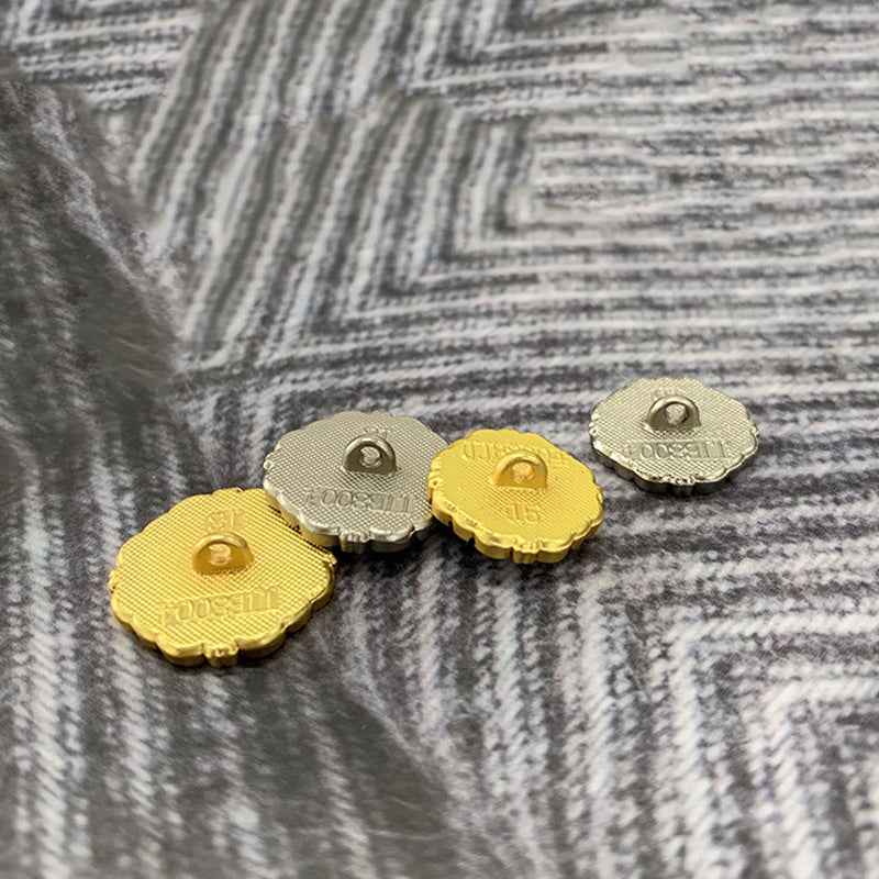 Frosted Gold/Silver Chinese Knot Motif Metal Buttons 50 Pack