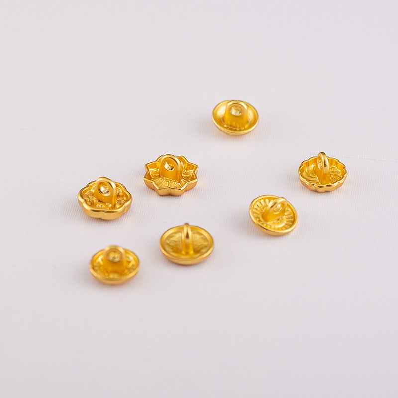 10MM Vintage Chinese Style Gold Zinc Alloy Shirt Buttons 70pcs