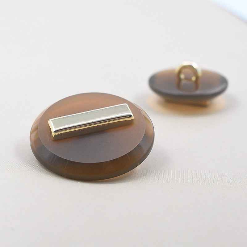 23/25mm Transparent/Black/Brown Dual-color Metal Resin Shank Buttons
