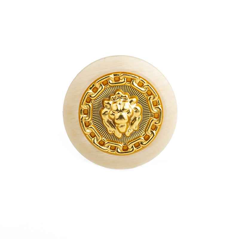 Round Lion Resin-Metal Combo Buttons 40pcs for Outerwear Sweaters