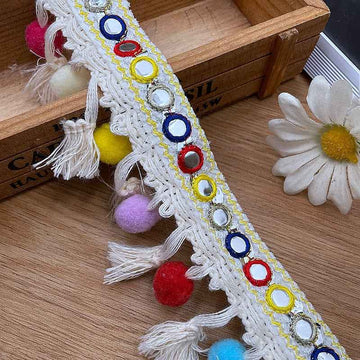 8CM Ethnic Embroidered Jacquard Trim Colorful Bohemian DIY 10 Yards