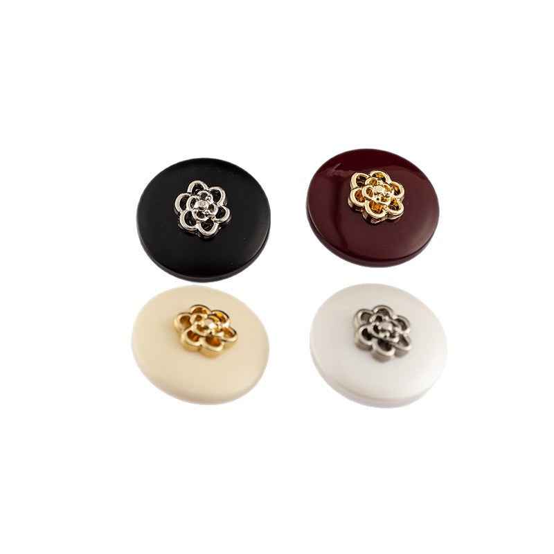 Round Resin Buttons with Metal Shank 30pcs 18mm/20mm/23mm