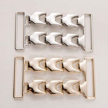 100x50mm Gold & Silver Double Row Metal Chain Buckle 20 Pack
