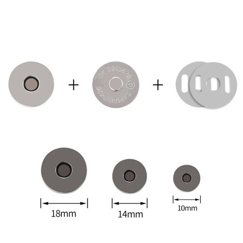Metal Round Magnetic Snap Buttons for Bag 20pcs - Lots of Buttons