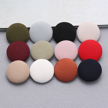 Colorful Round Fabric Covered Shank Buttons,20pcs - Lots of Buttons