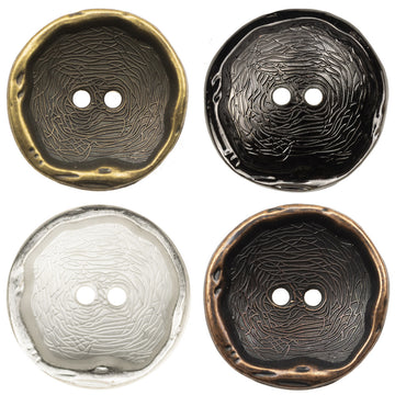 Irregular Curved Metal Buttons Zinc Alloy 10 Pack