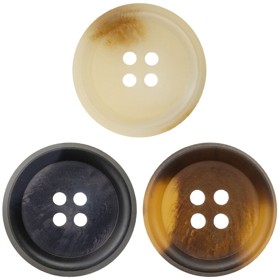 Tortoiseshell-Toned Double-Sided Resin Flat Buttons 20 Pack - Lots of Buttons
