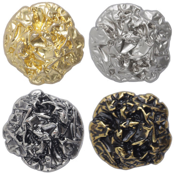 Irregular Vintage Pleated Metal Buttons for Suits Sweaters 10pcs