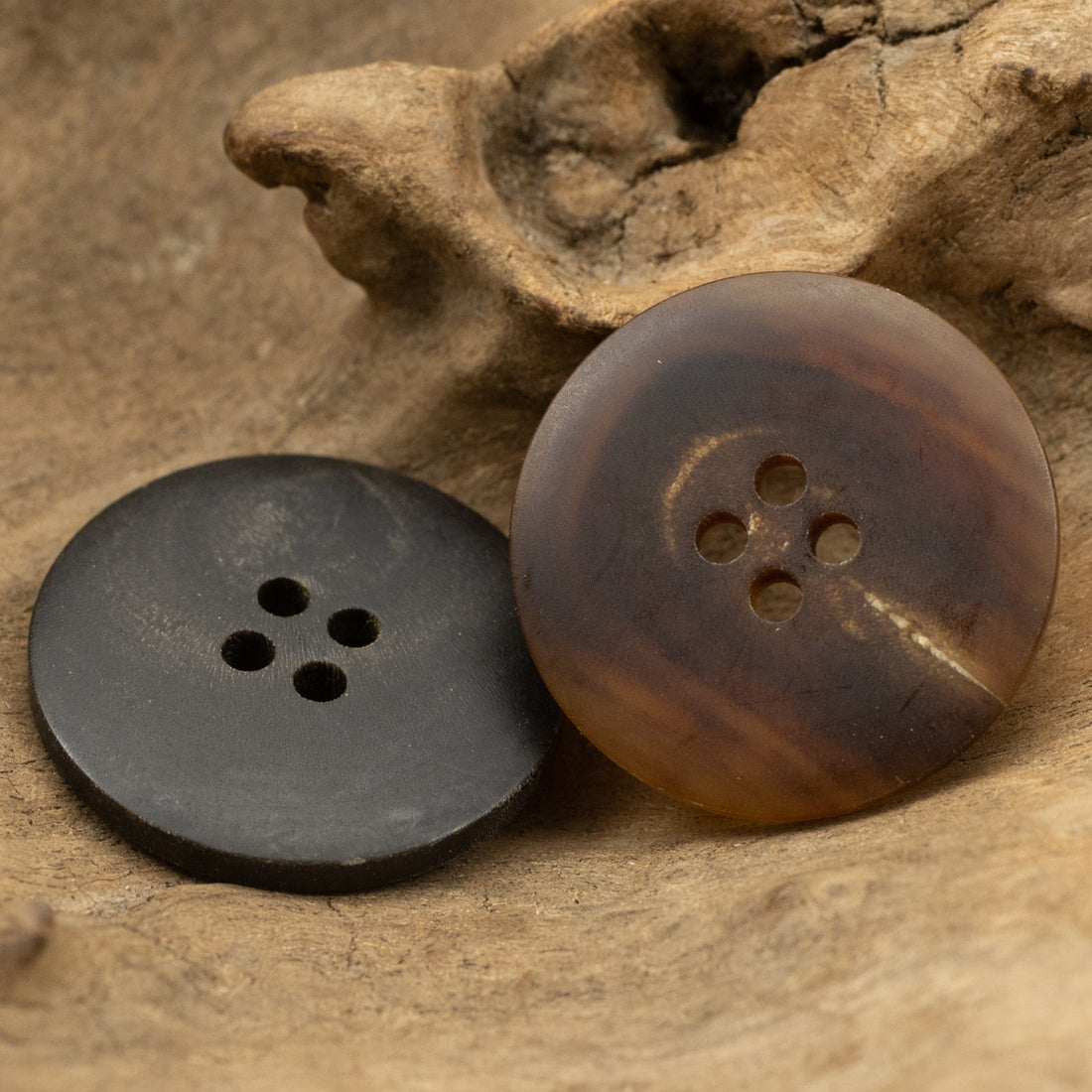 Vintage Matte Horn Buttons for Corduroy Suits Woolen Coats 10 Pack - Lots of Buttons