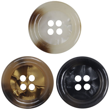 Vintage Amber Resin Buttons Imitation Shell Pattern Round 20 Pack - Lots of Buttons