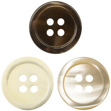Natural Shell Buttons for High-End Custom Shirts - 6pcs - Lots of Buttons