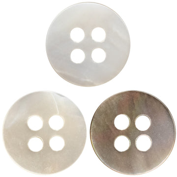 10/11.5mm Double Flat Natural Pearl Shell Buttons for Polo Dresses 10pcs - Lots of Buttons