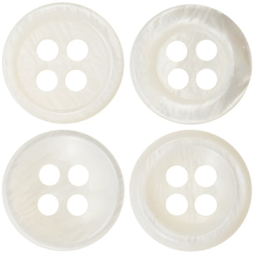 11.5mm Thick White Shell Buttons for Hepburn Elegant Dresses 24 Pack - Lots of Buttons