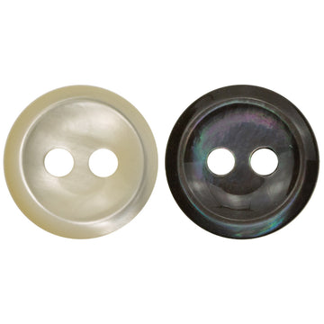 11.5mm Multicolored Black Mother-of-Pearl Two-Hole Shell Buttons 12pcs - Lots of Buttons