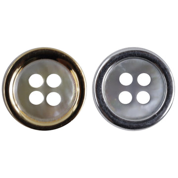Natural Shell Buttons with Gold Silver Edges for Luxury Clothing 20PCS - Lots of Buttons