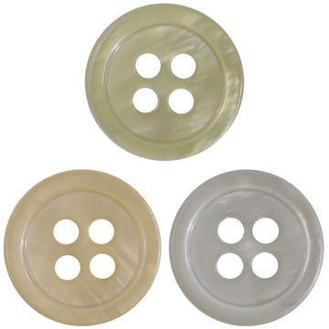 15mm Gray Khaki Turquoise Natural Shell Buttons for Cardigans 30 Pack - Lots of Buttons