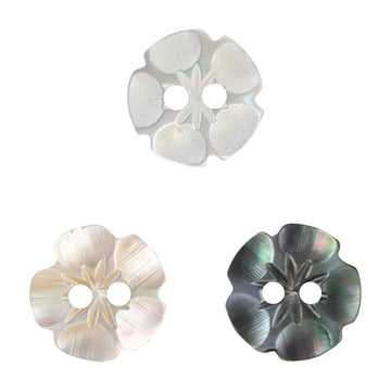 Petal Shaped 2 Hole Shell Buttons for Ladies' Silk Pajamas -10pcs