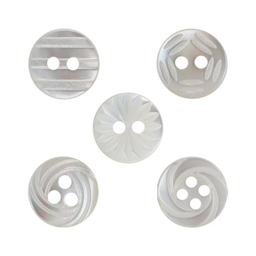 11.5mm 2/3/4-Hole Natural Shell Buttons for Silk Shirts 10pcs - Lots of Buttons