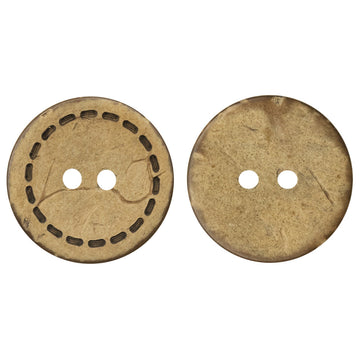 Round Dotted Two-Hole Flat Coconut Shell Buttons 100pcs - Lots of Buttons