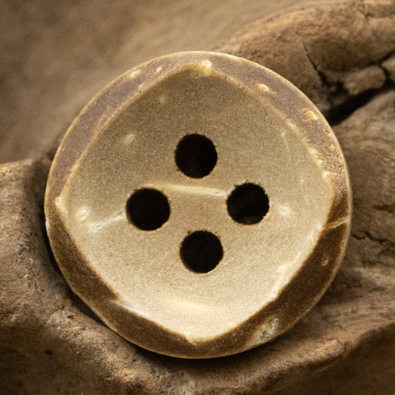 Beige and Khaki Bowl-Shaped Coconut Shell Decorative Buttons 30 Pack - Lots of Buttons