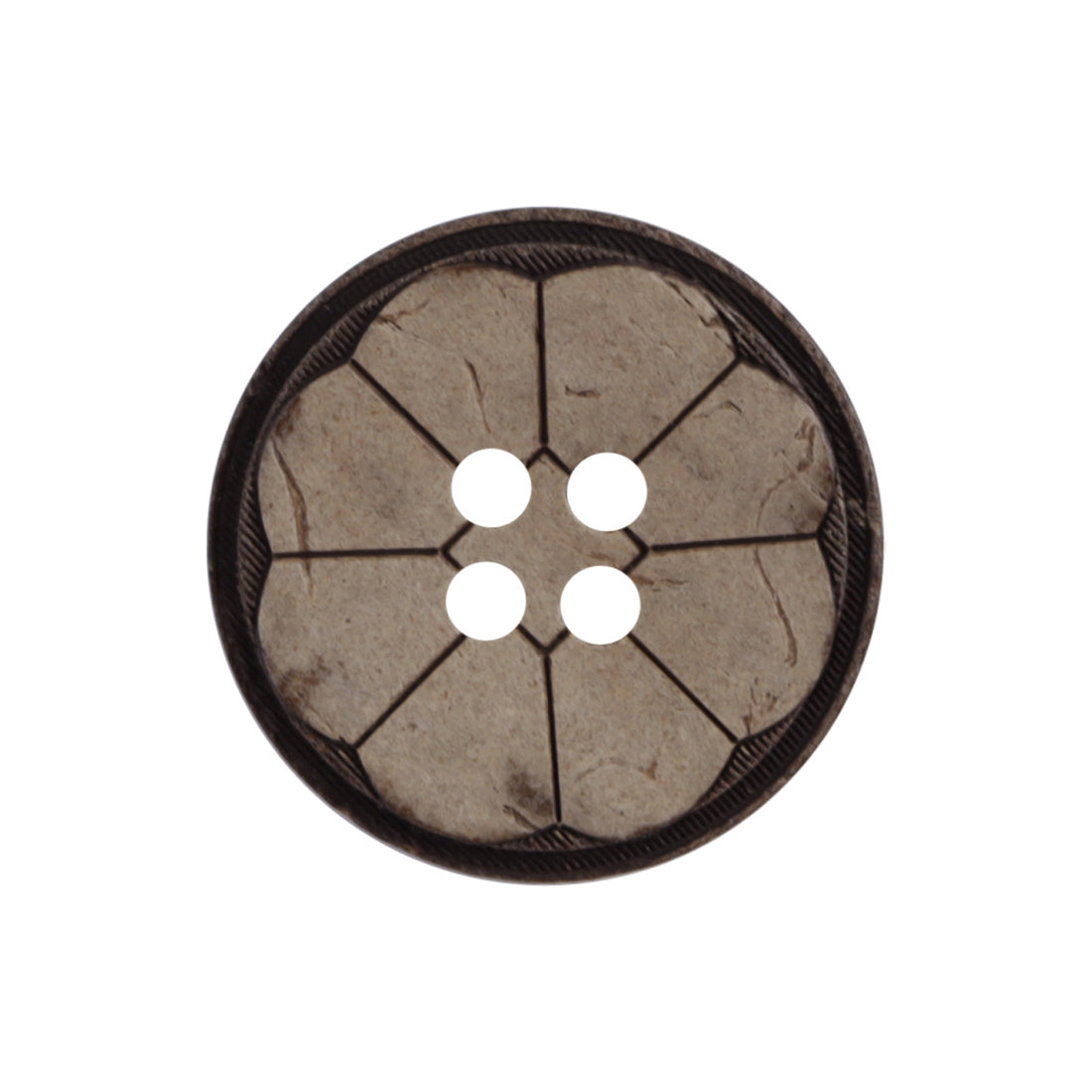 Natural Coconut Shell Ethnic Style Four Hole Buttons 40pcs - Lots of Buttons