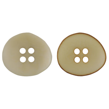 Fire Burned Beige Irregular Bowl Shaped Natural Corozo Buttons,10pcs - Lots of Buttons