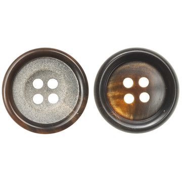 Burnt Silver Brown Horn Buttons for Retro Suits Trousers 6pcs - Lots of Buttons