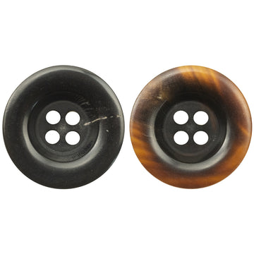 Thickened Bowl Shaped Horn 4 Hole Buttons 10pcs - Lots of Buttons