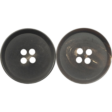 15-25mm Matte Vintage Coffee Black Natural Horn Buttons 6pcs - Lots of Buttons