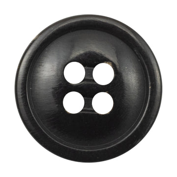 10/11.5/12.5mm Natural Black Genuine Horn Four-Hole Buttons 10pcs - Lots of Buttons