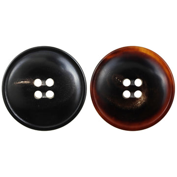 15-25mm Narrow-Edged Black Coffee Horn Buttons 10pcs - Lots of Buttons
