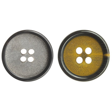 Frosted Silver Gray Ginger Yellow Horn Buttons for Leather Jackets 10pcs - Lots of Buttons