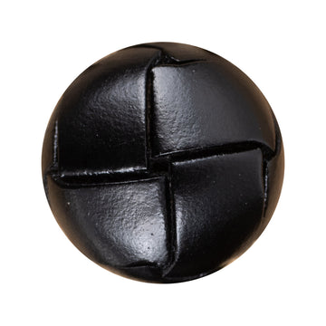 15-25mm Vintage Genuine Leather Black Braided Button 6pcs - Lots of Buttons