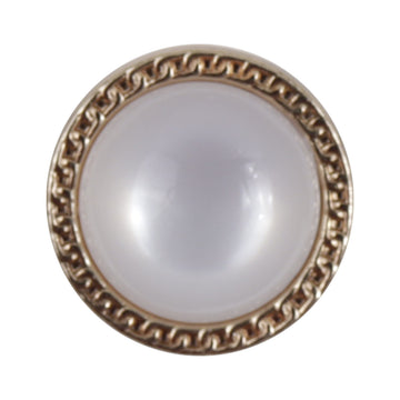 15mm Gold Zinc Alloy Metal Base Button with Inlaid White Resin Pearl 10pcs - Lots of Buttons