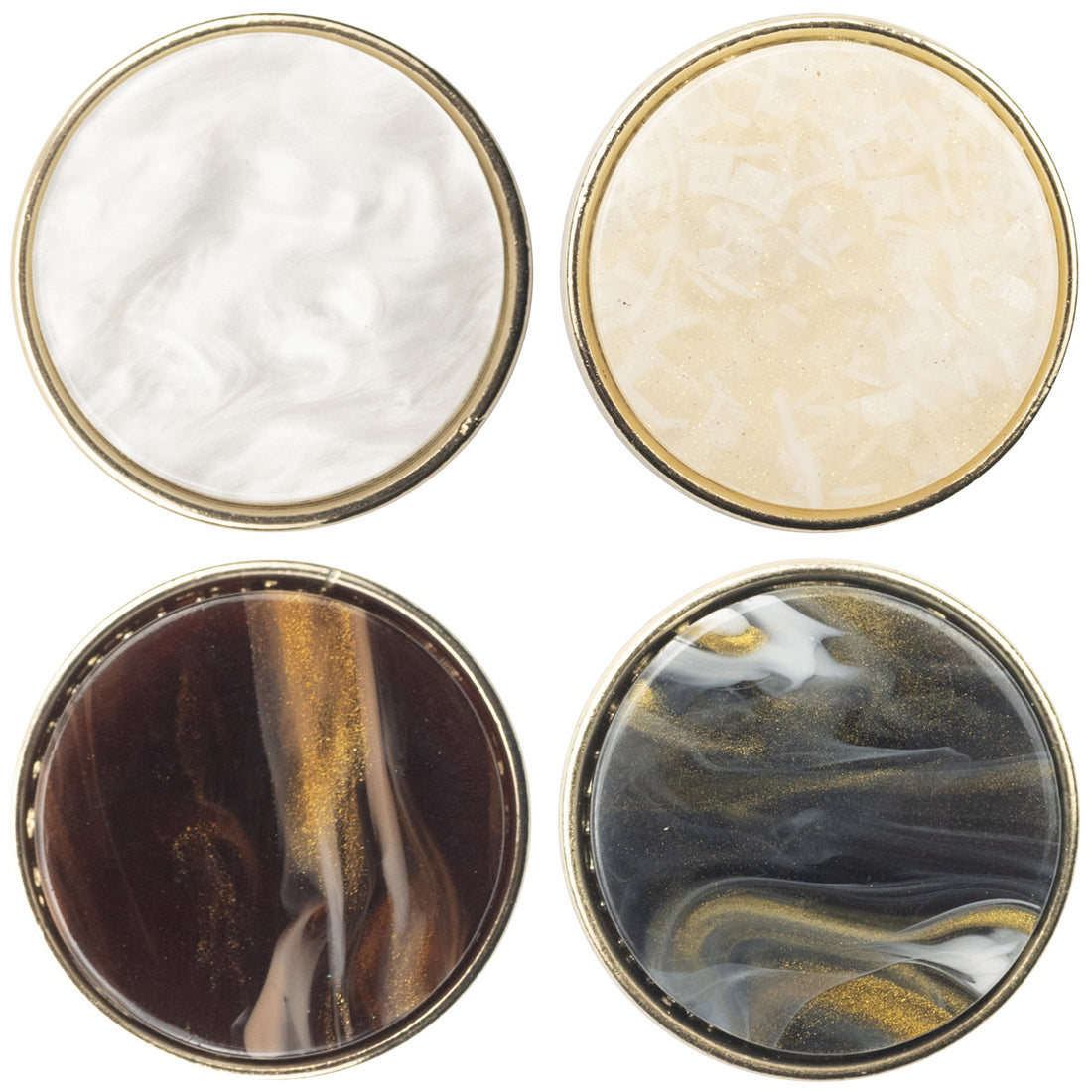 Round Colored Glass Glaze Metal Shank Buttons 10pcs - Lots of Buttons