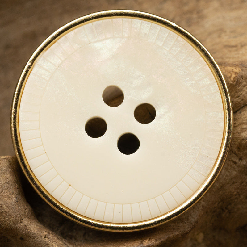 15-28mm Water Ripple White and Light Gray Resin Metal Buttons 10pcs - Lots of Buttons