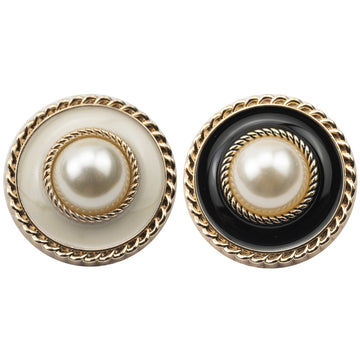 Vintage Black White Pearl Metal Buttons for Lady Coats Dresses 10PCS - Lots of Buttons
