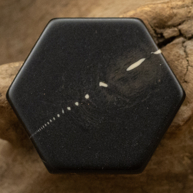Hexagonal Marble Texture Black Brown White Resin Shank Buttons 10pcs - Lots of Buttons