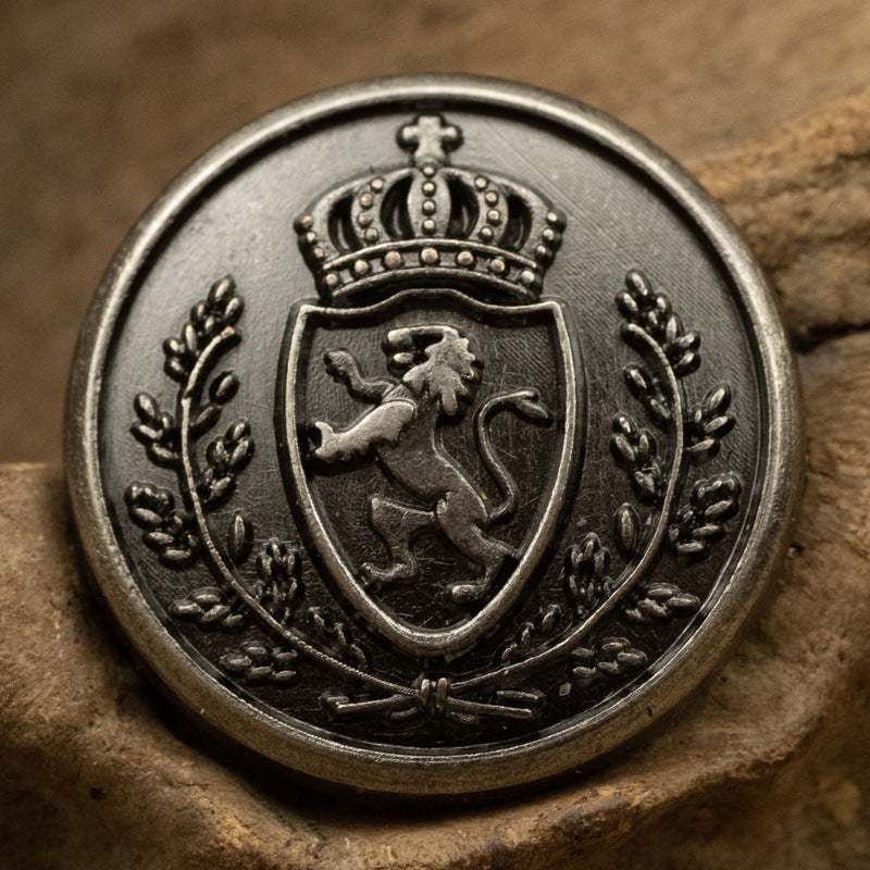 American Navy Style Bronze Metal Buttons with Eagle Lion Crown 10pcs - Lots of Buttons
