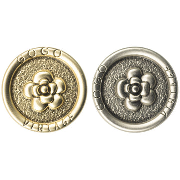 Luxury Antique Gold Silver Metal Shank Buttons Rose Pattern 10pcs - Lots of Buttons