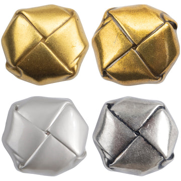 Beret Shaped Gold Silver Lacquered Woven Metal Buttons 10pcs - Lots of Buttons