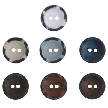 11.5mm Bowl-Shaped Distressed Rust-Colored Metal Buttons 10pcs - Lots of Buttons