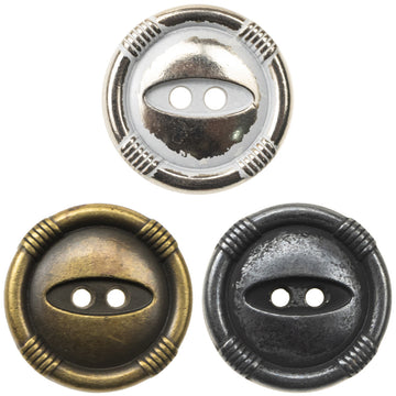 Vintage Bronze Silver Lacquered Cat's Eye Metal Buttons 10pcs - Lots of Buttons