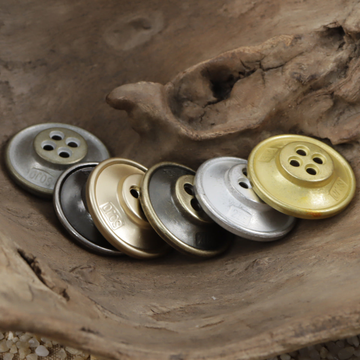 Bronze Bowl-Shaped Metal Buttons for Retro Trendy Overcoats 10pcs - Lots of Buttons