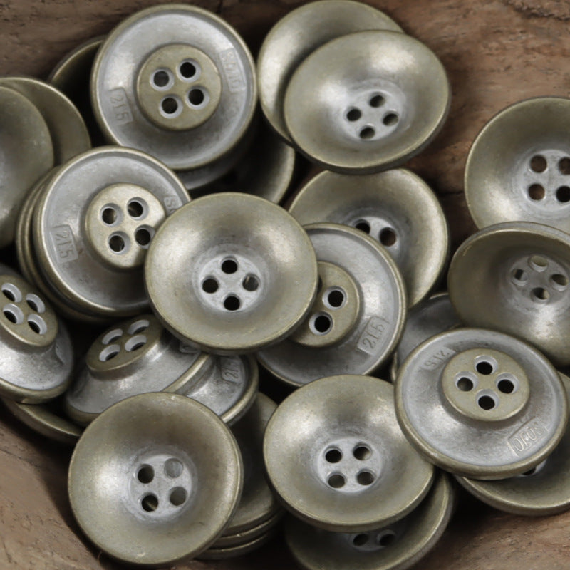Bronze Bowl-Shaped Metal Buttons for Retro Trendy Overcoats 10pcs - Lots of Buttons