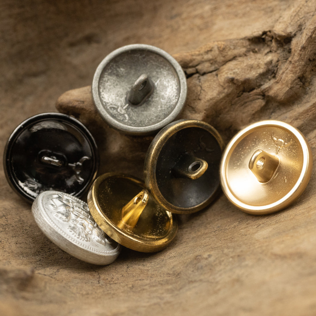 Double Lion Crown Metal Buttons for French Lady's Shiny Silk Coat 6pcs - Lots of Buttons