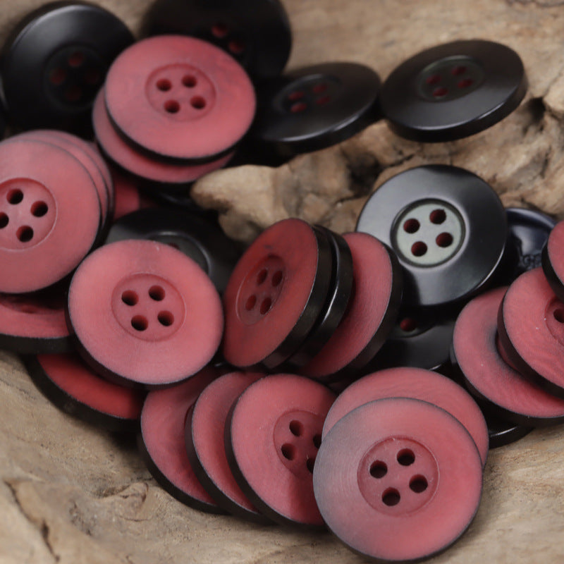 Matte Magenta,Turquoise,Yellow,Black Natural Fruit Buttons 10pcs - Lots of Buttons