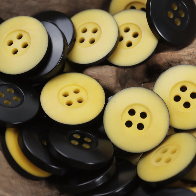 Matte Magenta,Turquoise,Yellow,Black Natural Fruit Buttons 10pcs - Lots of Buttons